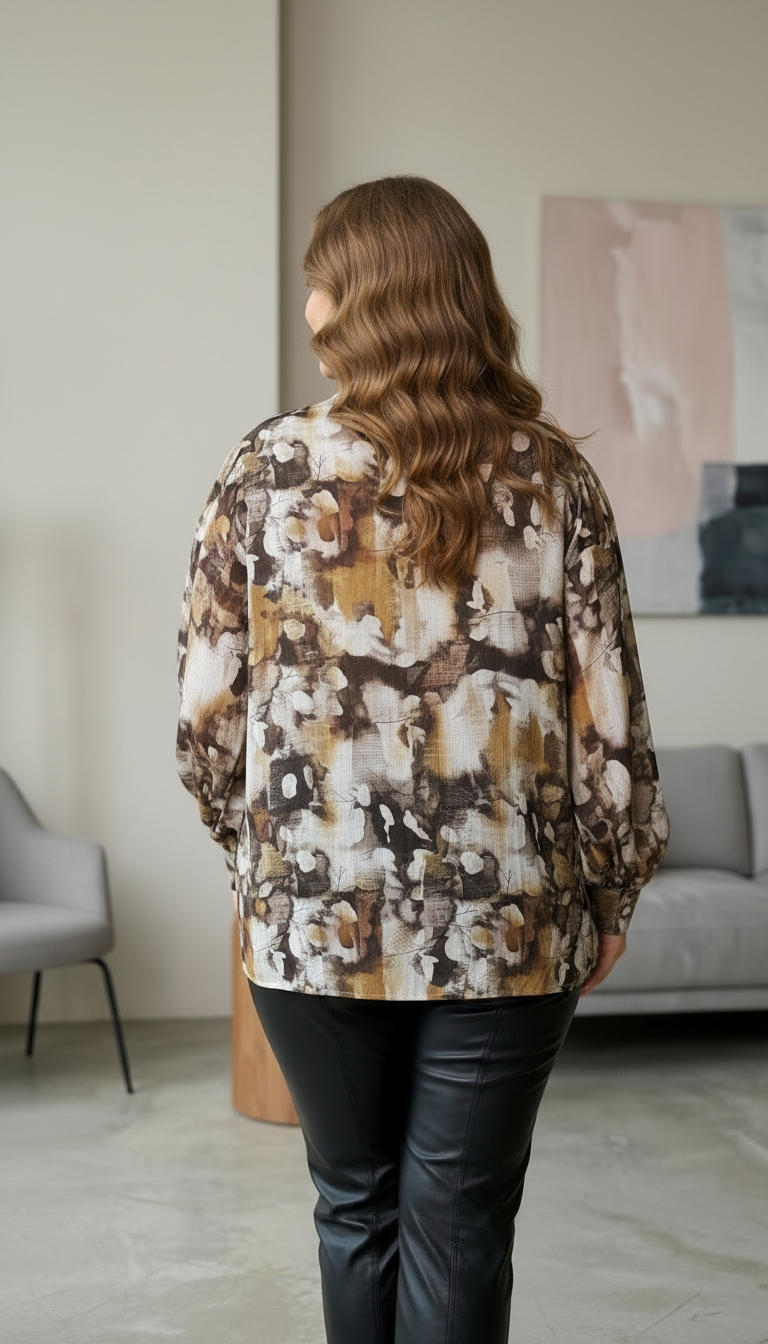 PLUS SIZE сатенена риза модерна визия 