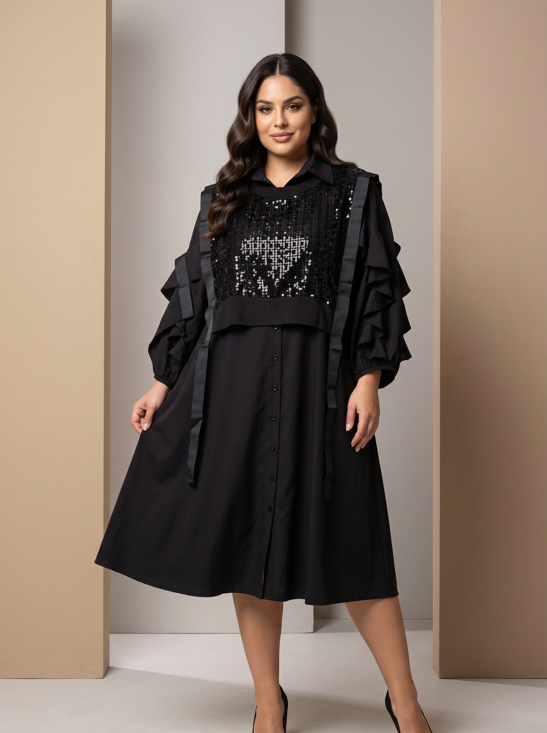 Дизайнерска рокля Black Plus size