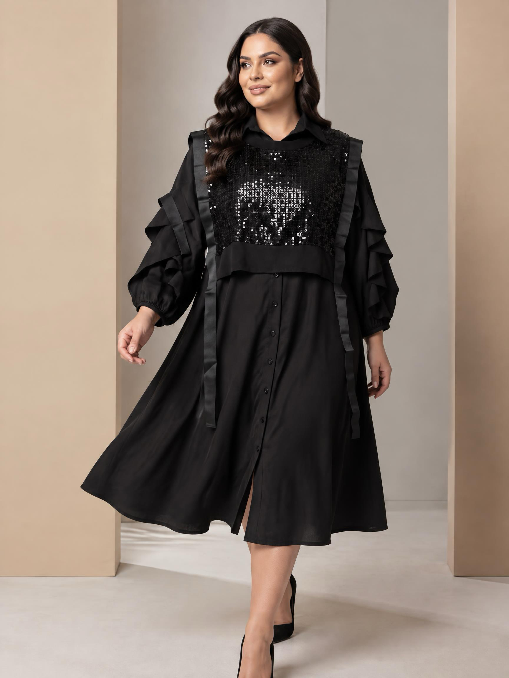 Дизайнерска рокля Black Plus size