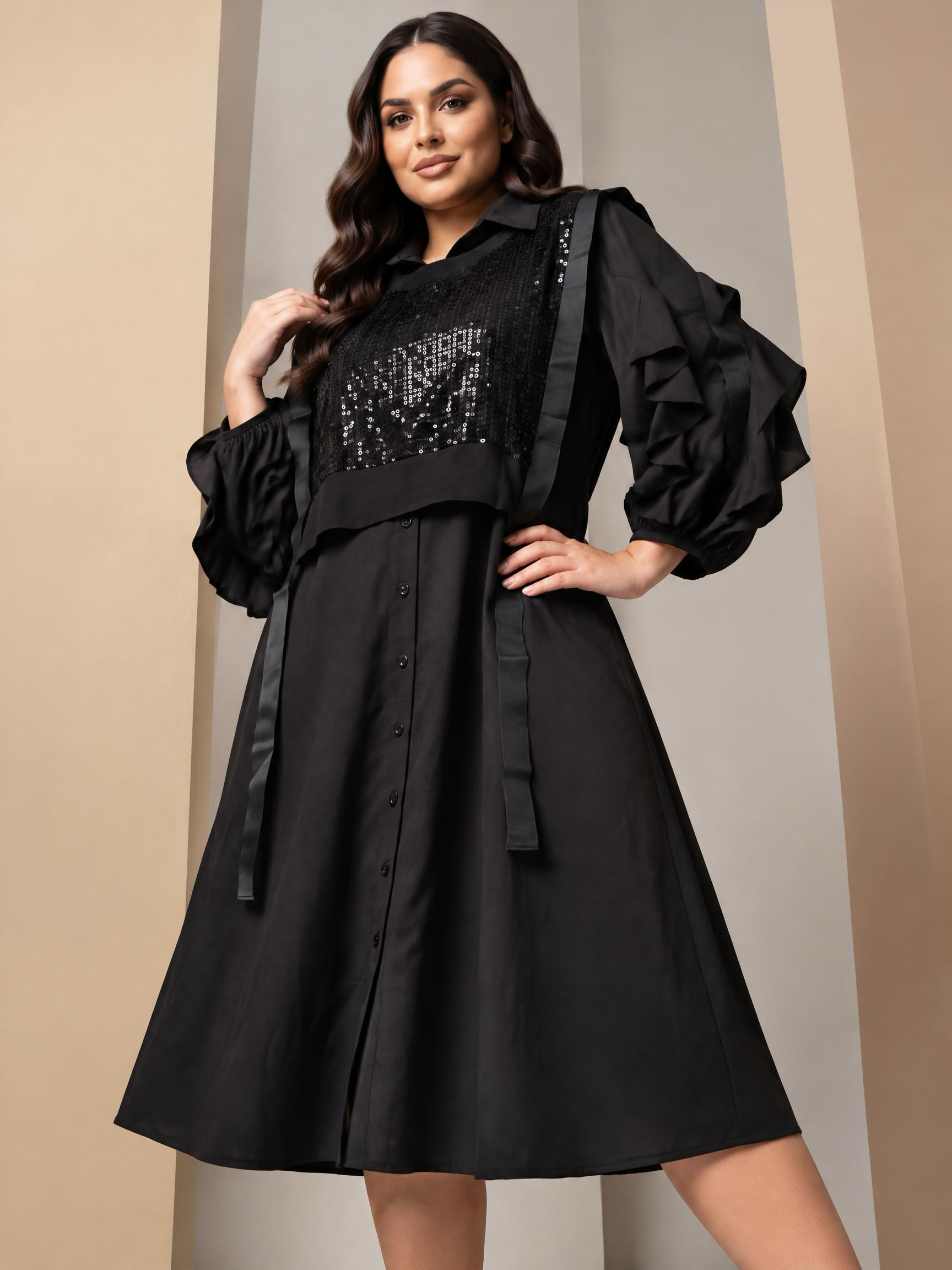Дизайнерска рокля Black Plus size