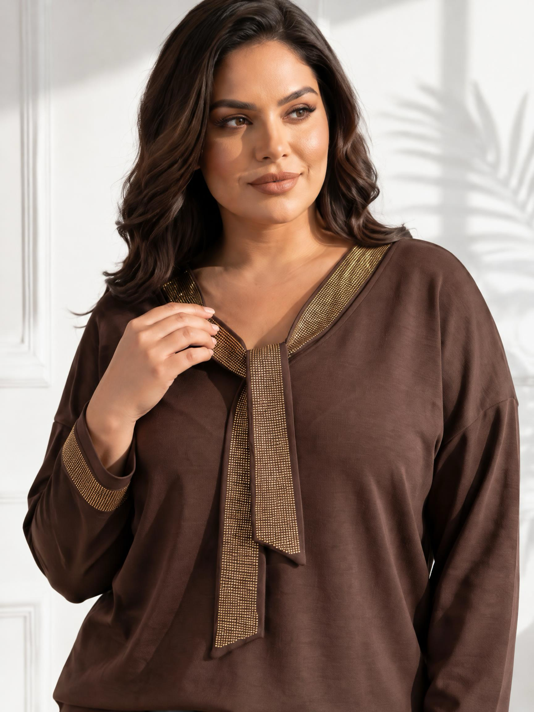 Еlegantna блуза с красиво деколте PLUS SIZE модел