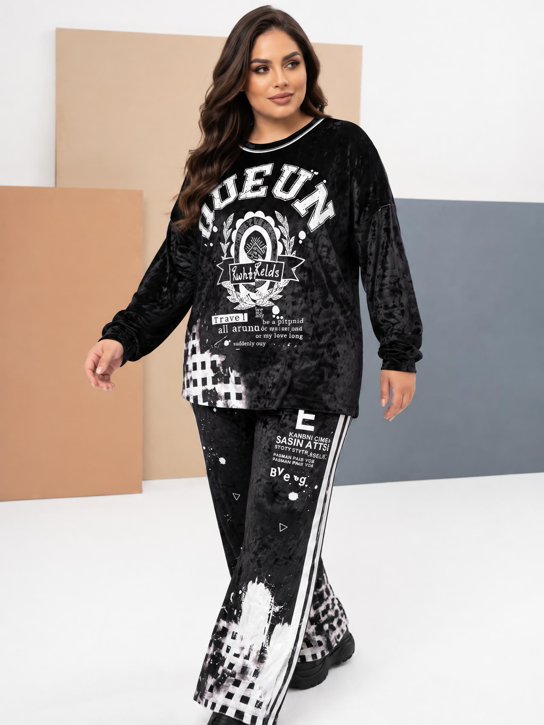 Луксозен комплект от нежно кадифе Fashion