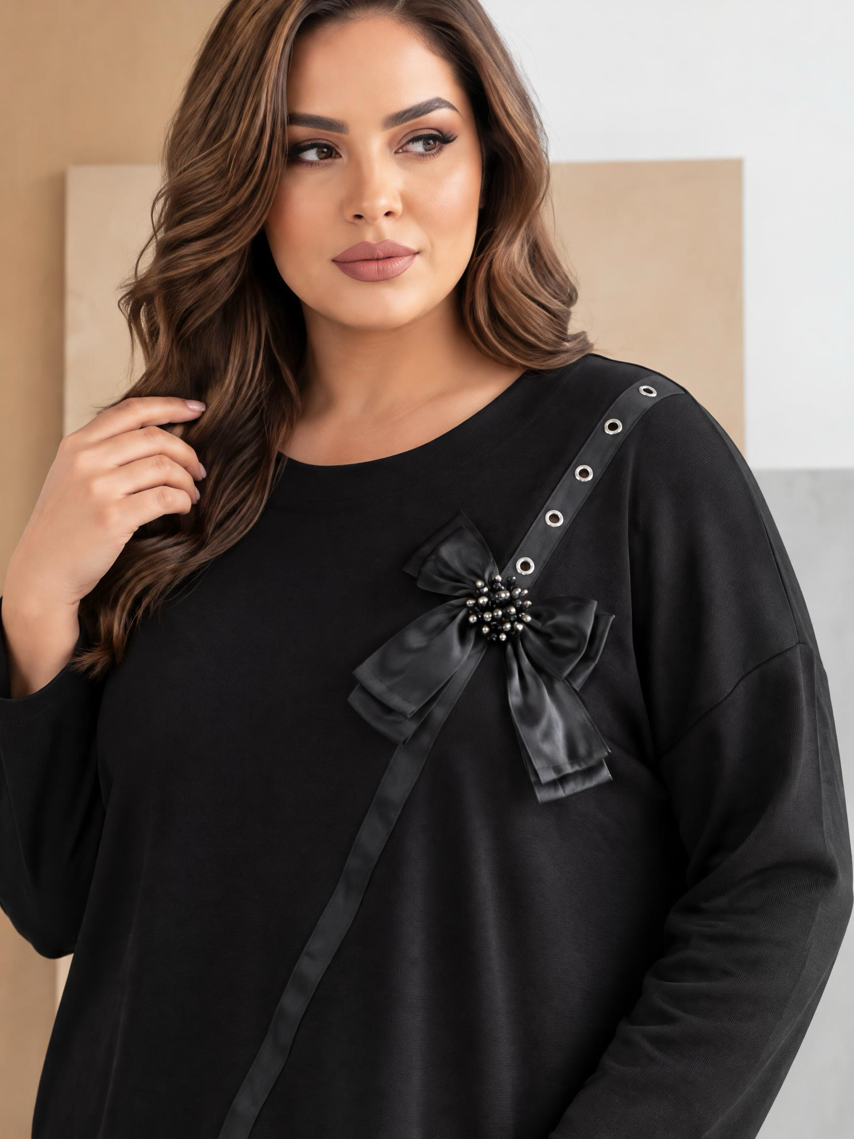 Бутиков комплект от стегнато трико Plus size