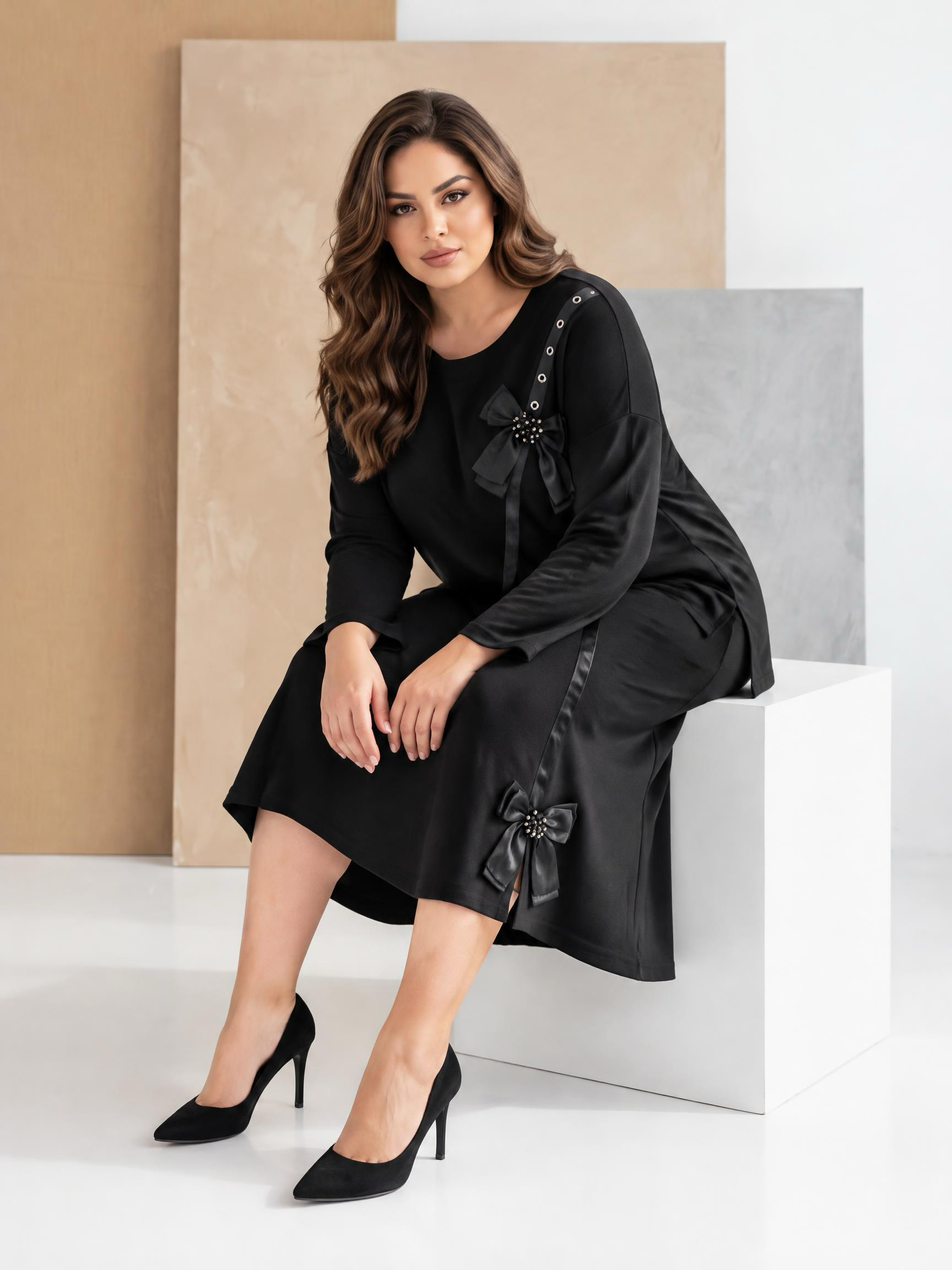 Бутиков комплект от стегнато трико Plus size