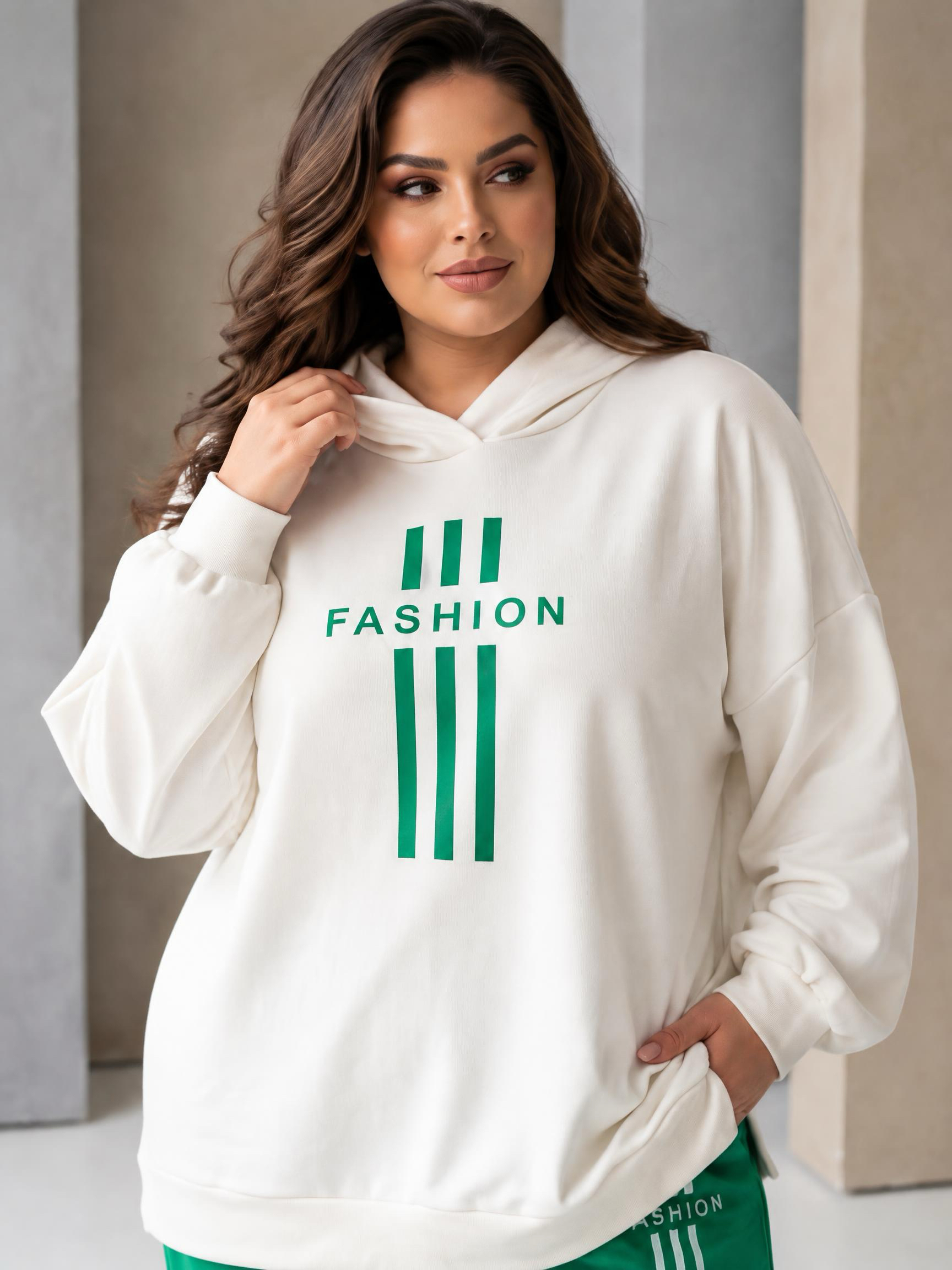 Комплект от плътно трико спортна визия Plus size
