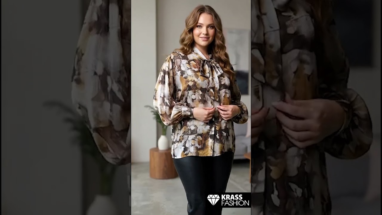 PLUS SIZE сатенена риза модерна визия 