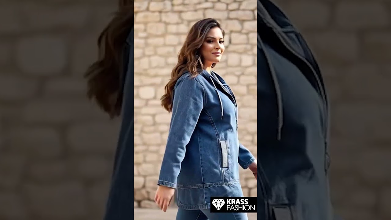 Дънково макси яке с блясък от камъчета