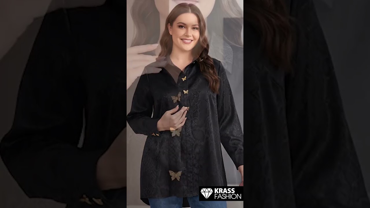 Модерна риза със златни акценти PLUS SIZE 