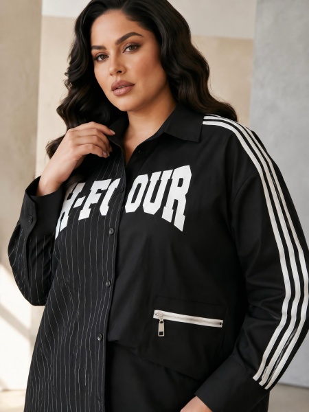 Модерна ефектна риза  PLUS SIZE модел